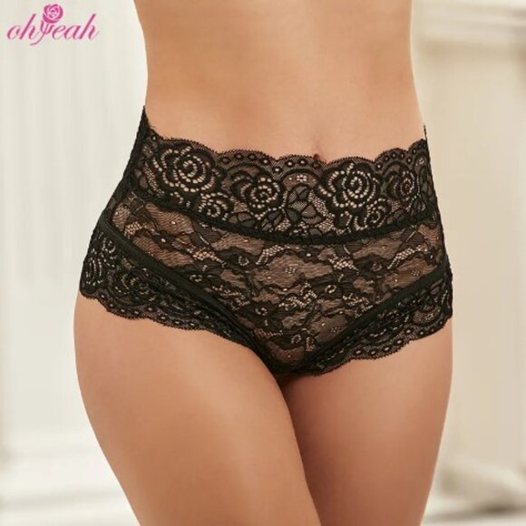 Sexy High Waisted Lace Hollow Out Panty - Picture 4 of 4